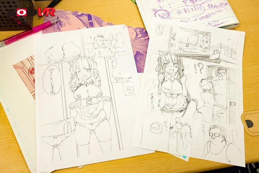 【VR】漫画研究会の後輩にエロマンガのモデルになってもらい… キャラになりきって大胆誘惑してくる後輩と作画そっちのけコスエッチ！-11