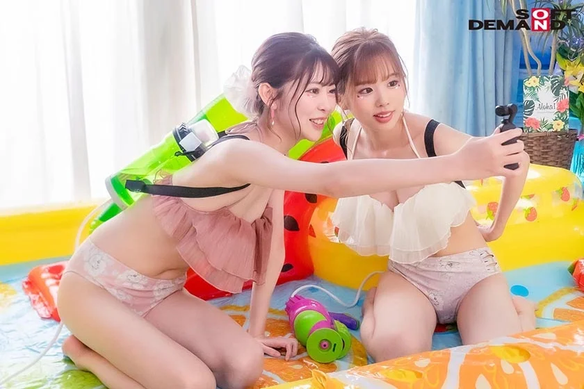 「ナマでセックスしよーよ♪」ちょいギャルリマと日向子が精子ヌキヌキしまくる中出し逆3Pハーレム♪ 新井リマ 森日向子-7