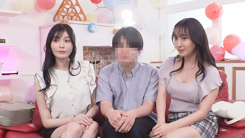 素人参加型モニタリング！ママ友同士の逆3P筆おろしゲーム かすみ&もも-1