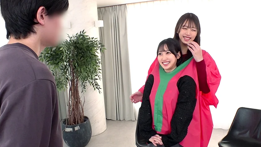 仲良し女子大生2人組がきゃぴきゃぴ超密着二人羽織で協力プレイ！令和の新感覚ゲームに挑戦！制限時間以内にフル勃起男子をイカせることができたら賞金GET！！失敗したらW即ハメ中出し！！-9