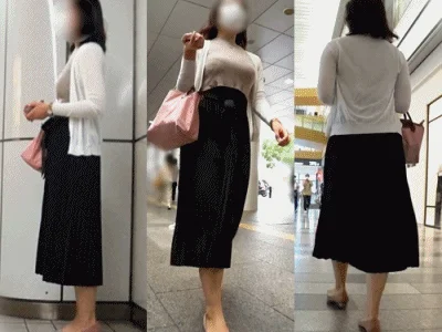 【電車対面パンチラ74】☆三角ゾーン観察記録/スカートをまくり上げるお姉さん！