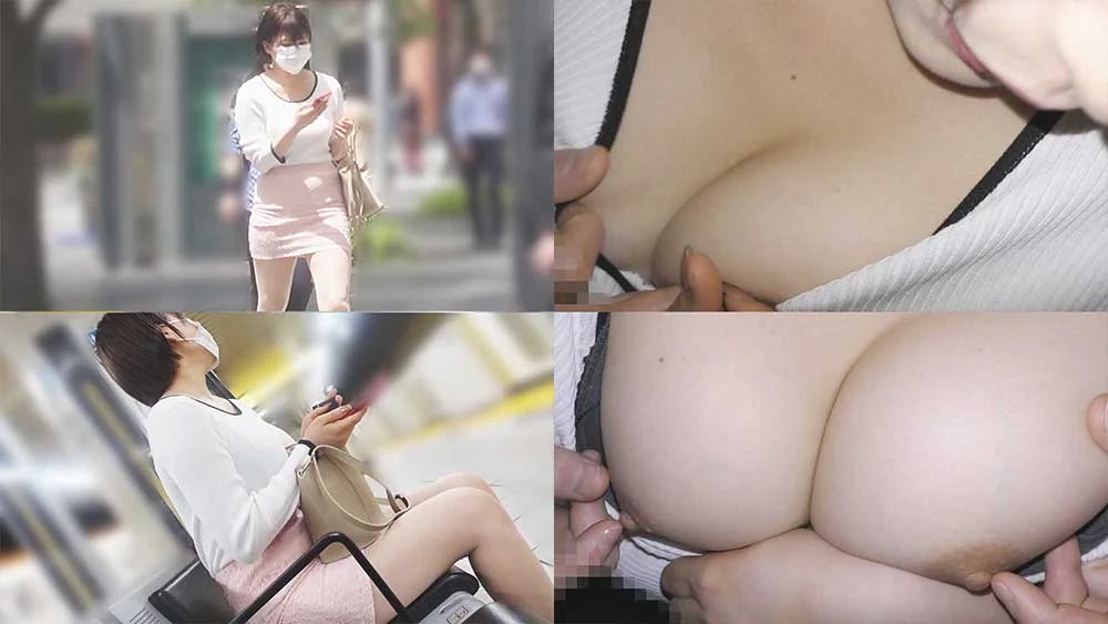 【電車痴かん】激エロボディのタイトミニOL＊マシュマロ巨乳車内モロ出し電マ責め＊ホテル中出しで昇天-1