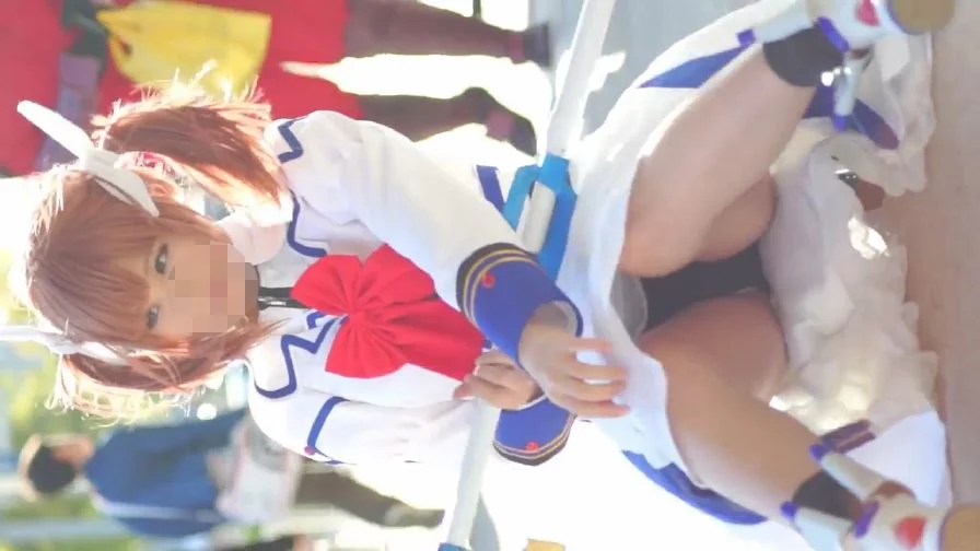 コミックマーケット コスプレ 魔法少女パンチラレイヤーさん ★対面強風めくれパンチラ はみ出し コミケ 17分
