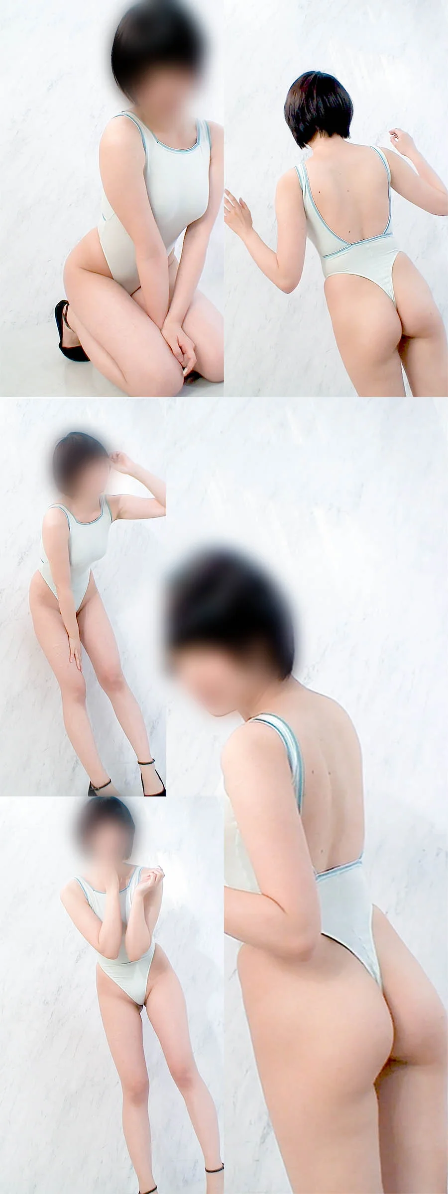 【フェチ動画】うっすら乳●の透ける極薄コットンレオタード！ムニムニフレッシュな身長165cmのショートカット女子大生-3