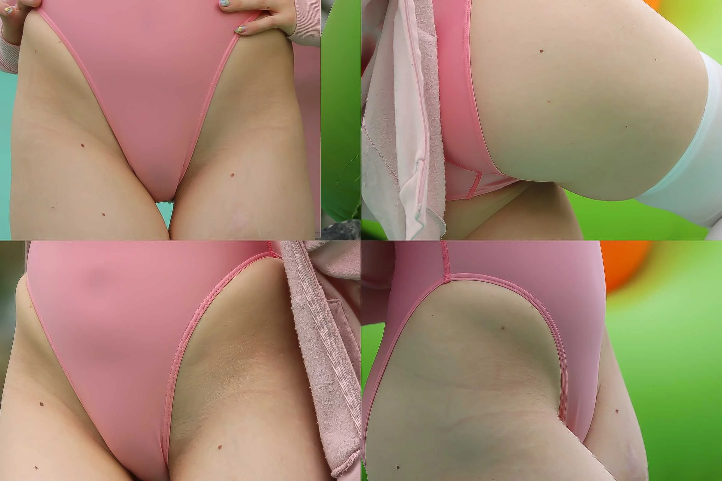 【写真】やわらかいムニムニ肌のヒップと股間がたまらない！むっちりスケベな桃色ハイレグP●ARFAITEな彼女　神盛り555枚！