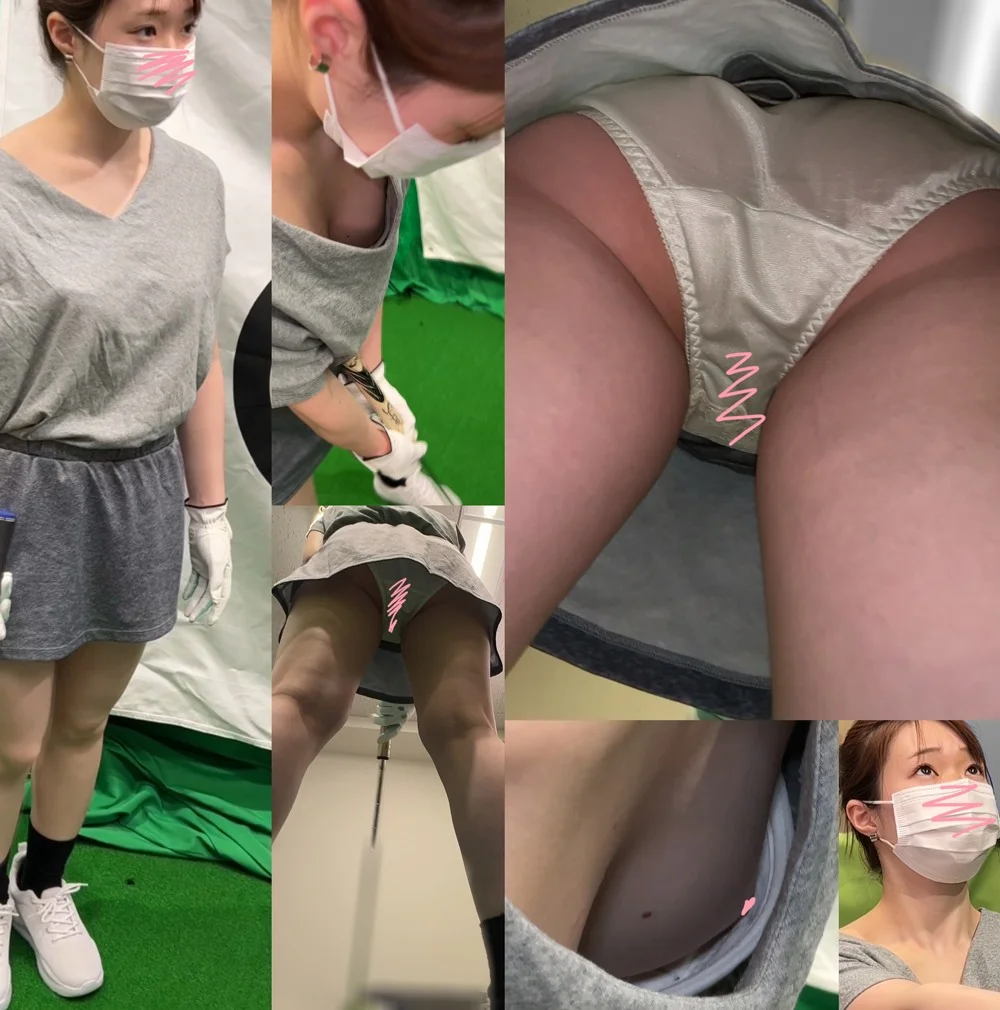 【ゴルフレッスン⑫胸チラ】執拗胸チラ撮り！真下からの絶景パンチラ激写!!