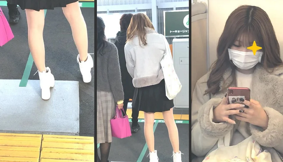 074可愛い美脚美尻のお姉さん達4人を色々と観察！-3