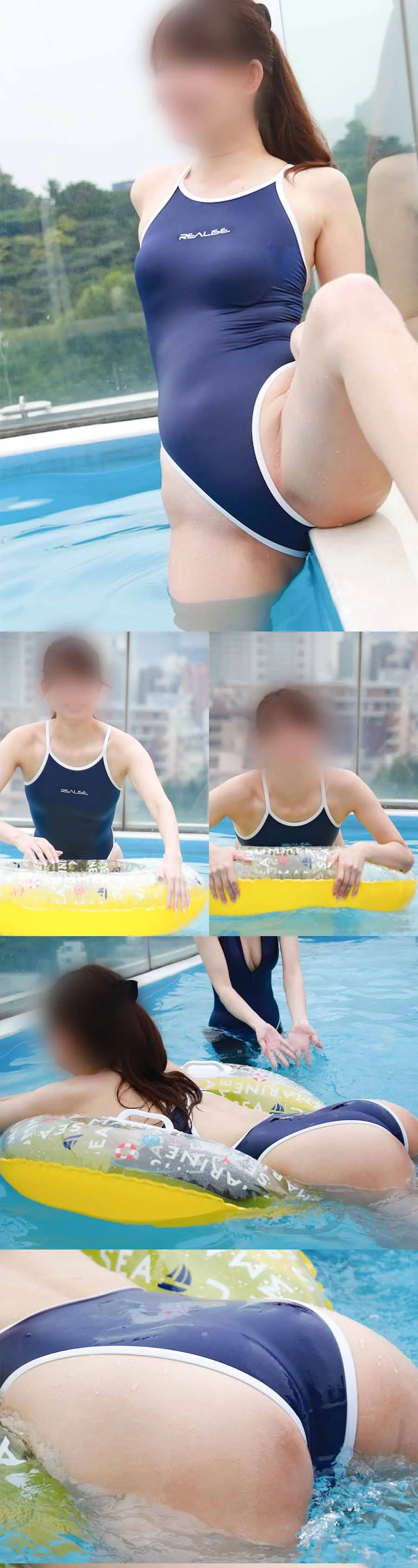 【写真】レアなR●ALISE！170cm長身美女スイマーがプールで魅せる！ネイビーハイレグ競泳水着　超盛り300枚！ vol.2-2