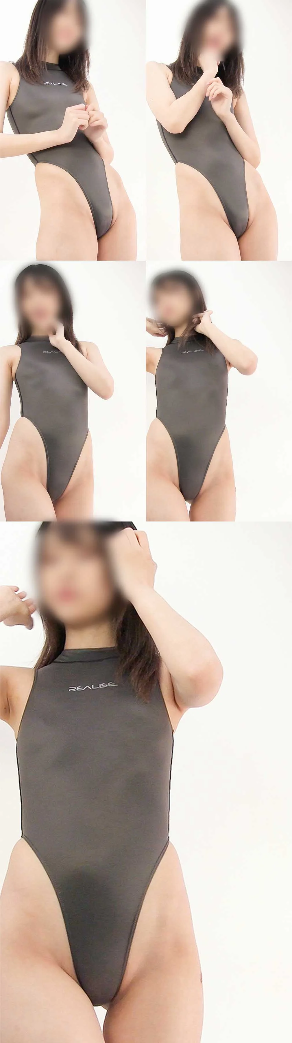 【フェチ動画】4K 鼠蹊部に食い込む小ぶりな乳房を覗かせるスレンダー美脚美人なTバックハイレグR●ALISE競泳水着-2
