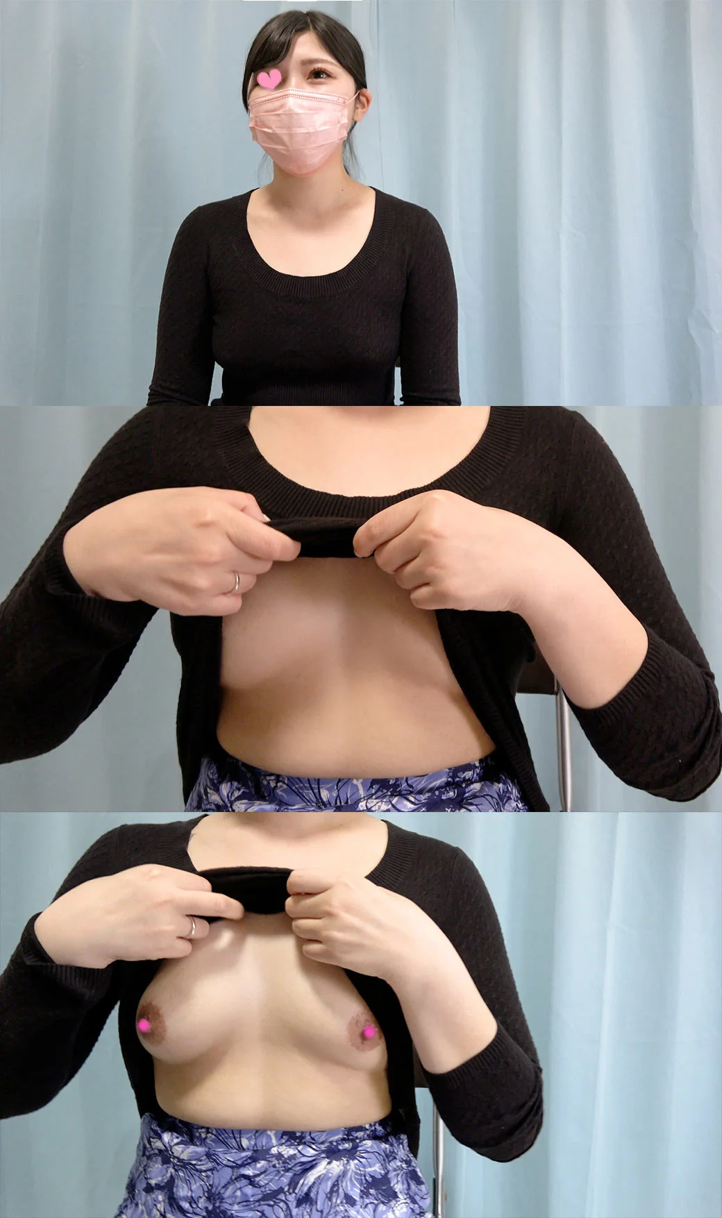 美巨乳女性をセクハラ診察♡純白パンチラ食い込み/美乳揉みしだき【ワクチン接種】-3