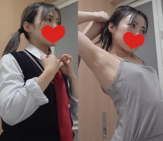 【民泊着替え】D好き彼女・スレンダーEカップ黒髪女子！合計2名200-201人目-1