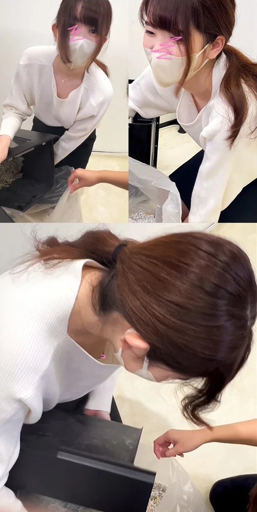 【胸ちら/パンチラ】油断してノーブラだった食い込みパンティモロ出しOLさん+デカ乳輪OLさん-3