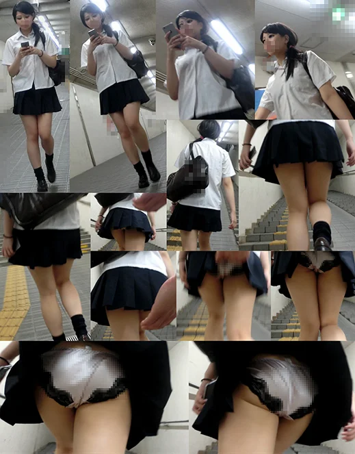 【再販】非情スカートめくり47～派手にめくられエロP食い込む美尻が丸出し非情めくりパンチラ〜-1