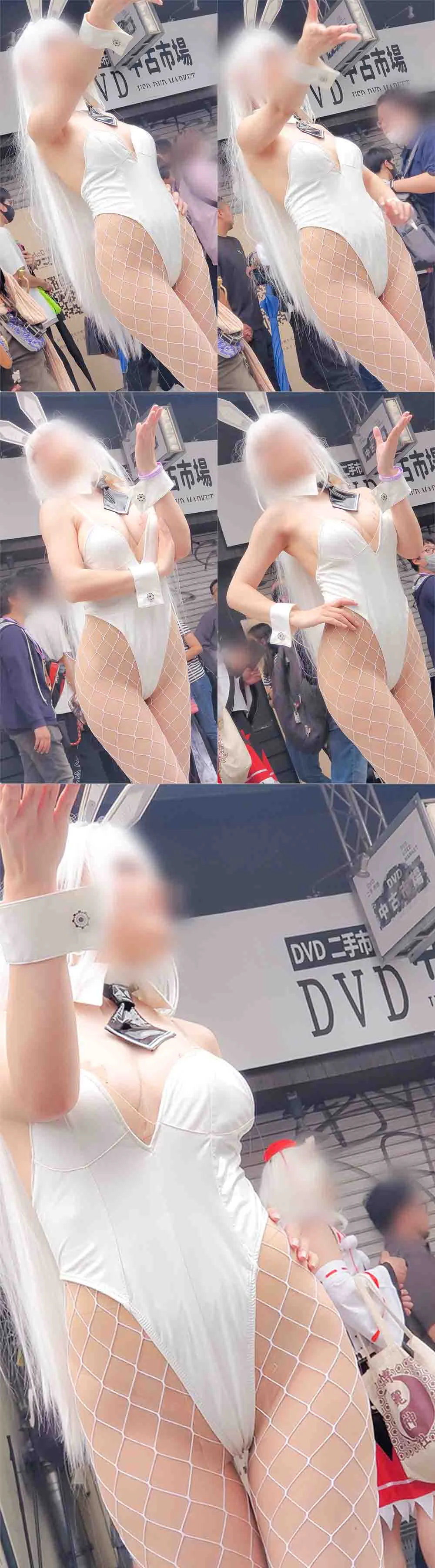 【フェチ動画】速報！スト●ェス2024で見せるハイレグ美脚なセクシー白うさぎなエキゾチック美人なバニーお姉さん-6