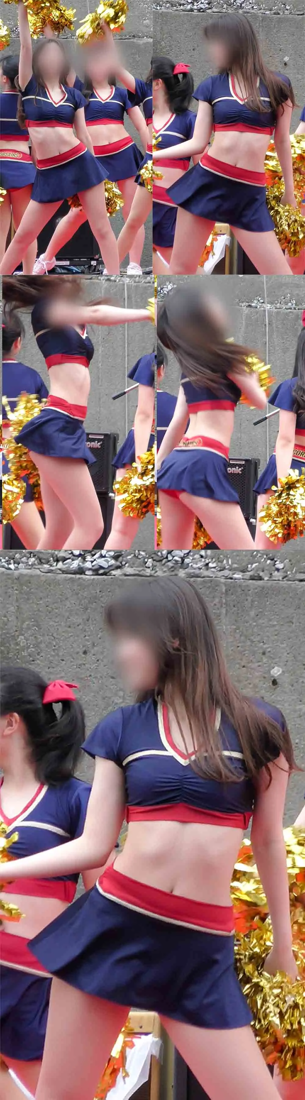 【フェチ動画】2024年5月チア速報！韓流アイドル風なロングの黒髪に白い肌と長い太ももが躍動する健康美あふれるチアダンサー-3