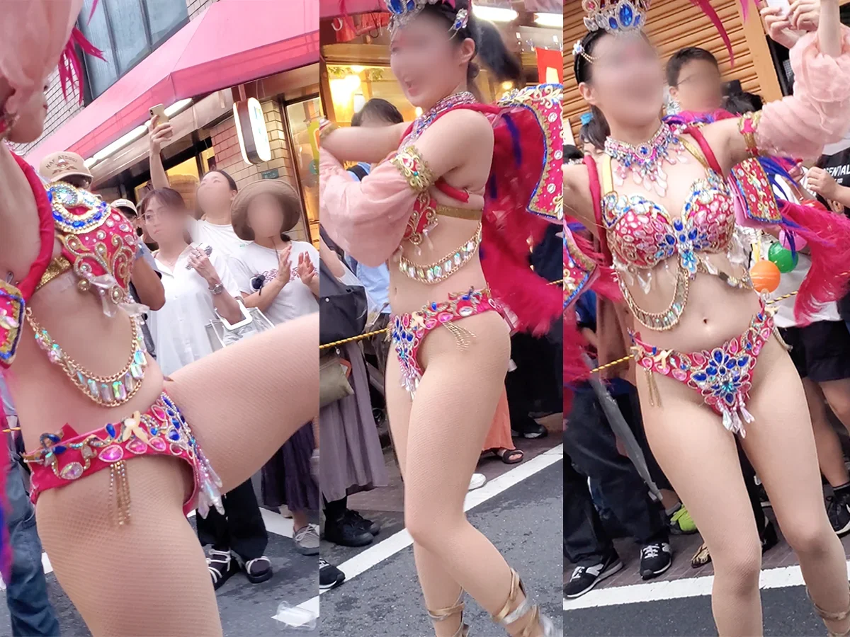【フェチ動画】2024年7月速報！今年はピンクタンガが定番に？白肌むちむちな腰回りがたまらない上品なスマイル美人女子大生ダンサー
