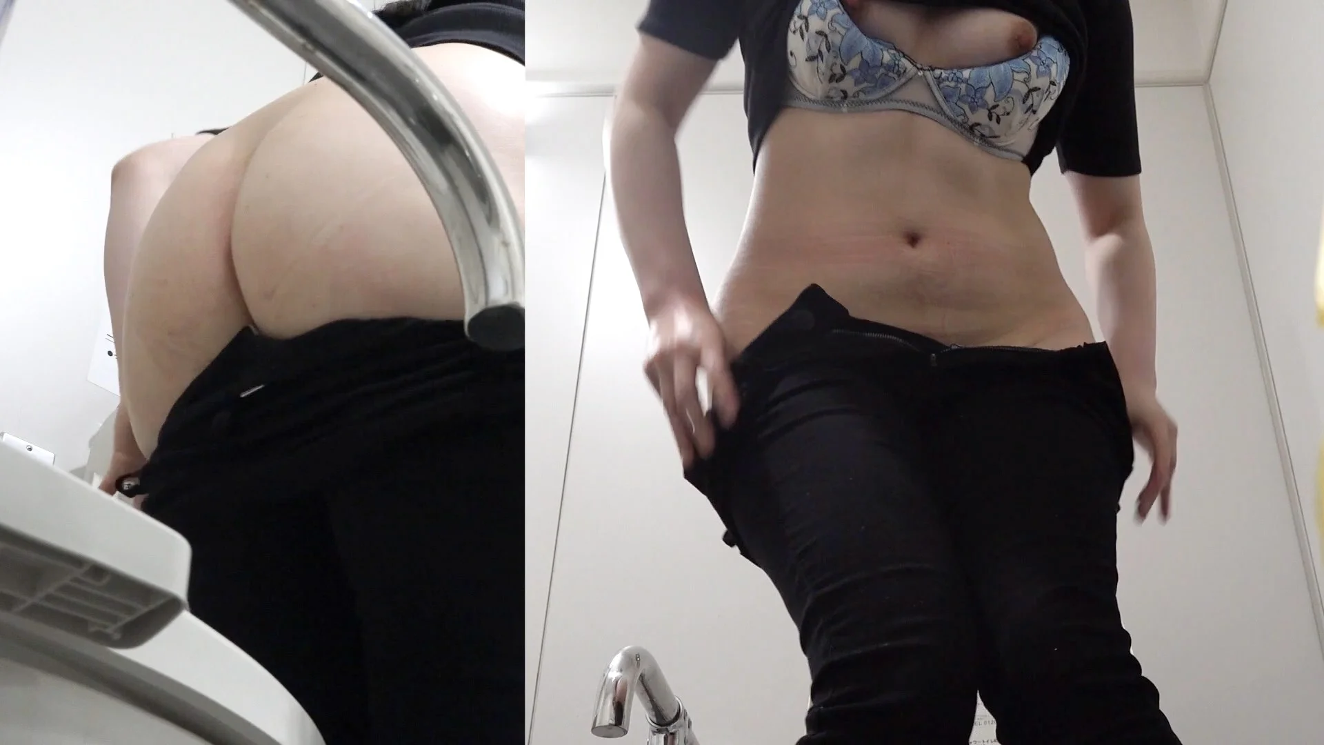 【vol.50】まさかの立ちバックオナニー！？性を感じさせない清楚系お姉さんのトイレ内淫行。-2