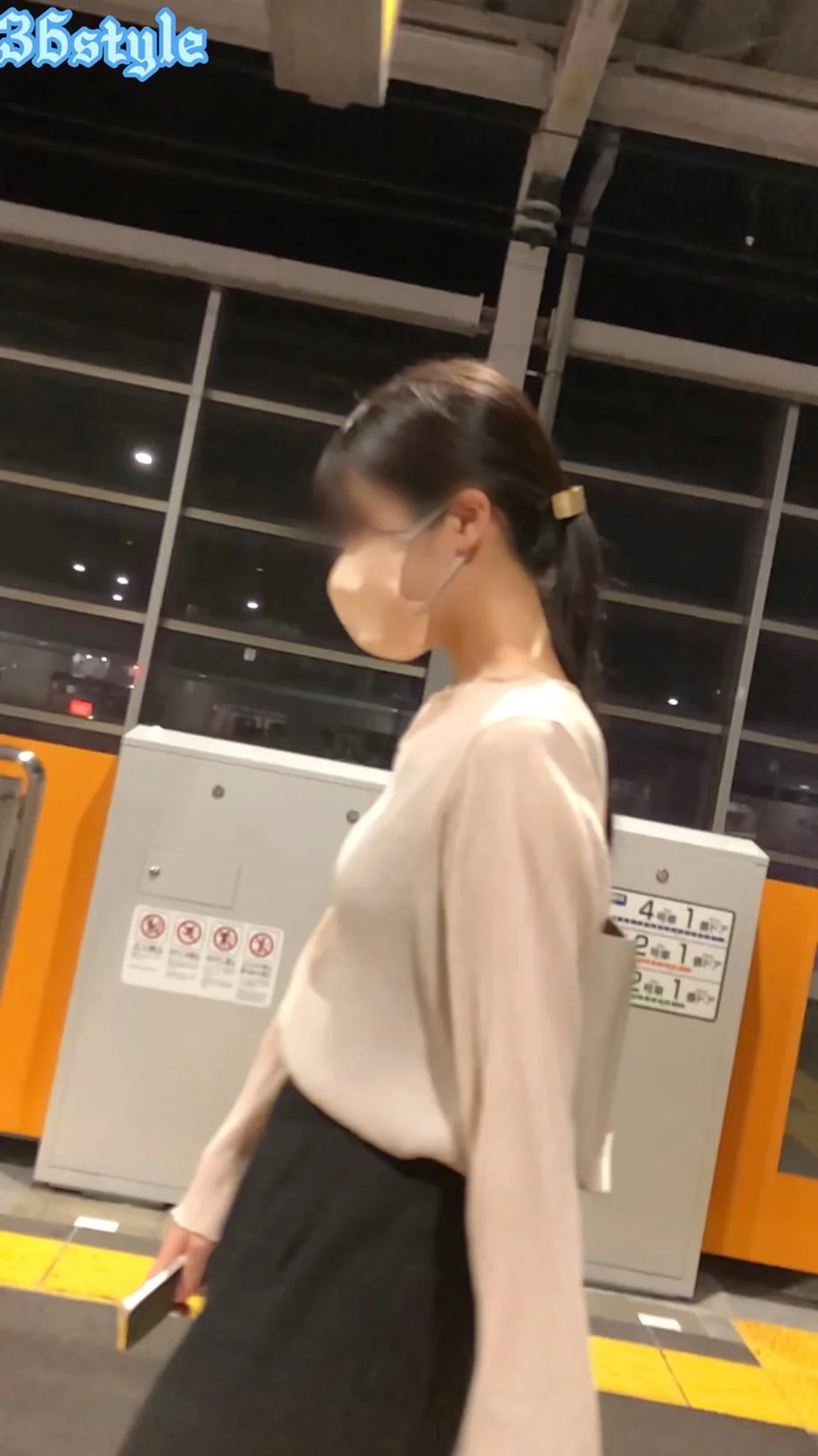 【再販】【横からの眺め136_ちっぱいver】長身の清楚系ＯＬのカワイイちっぱいを並走で！-2