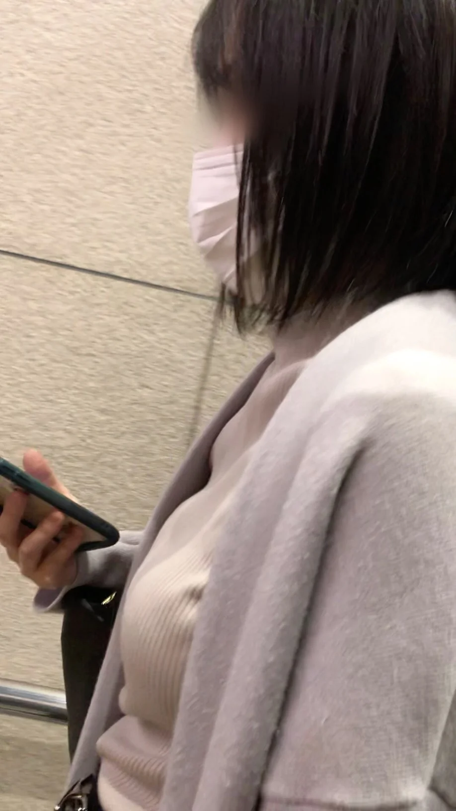【横からの眺め330_ちっぱいver】ちっぱいのシルエットがエロいＯＬを並走で！