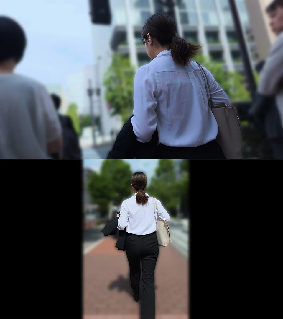 歩行記録0330「スラっとしたOLさんのグレーパンツスーツを接近して堪能」(4名)-6
