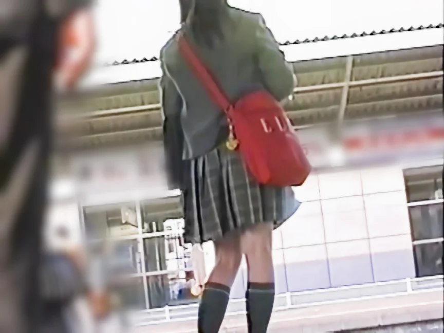 スリル満点制服JK電車対面ウォッチング-1