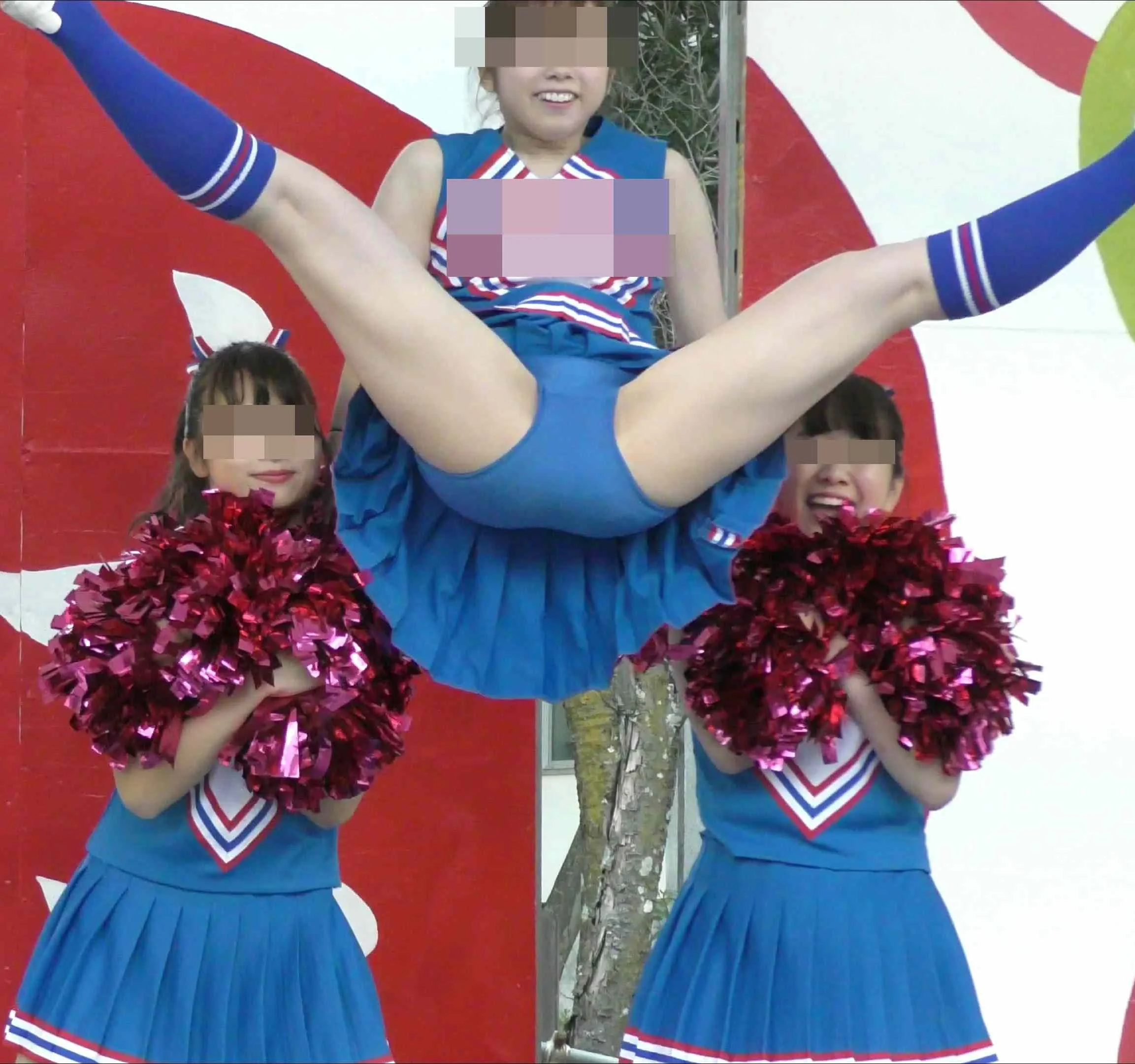 【再販】【再販】【４K】魔女JD水色チアダンスチーム秋のイベント演技！開脚Ｖジャンプ披露！CHWDmj4k005-3