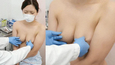｛猥褻診察カルテ#19}嫌悪！？S級受付嬢さん貧乳乳首を診察/色黒OLさんオイル乳首マッサージ/胸部診察２名