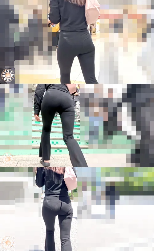【4K高画質】黒づくめ ぷりぷりスポーティギャル-1