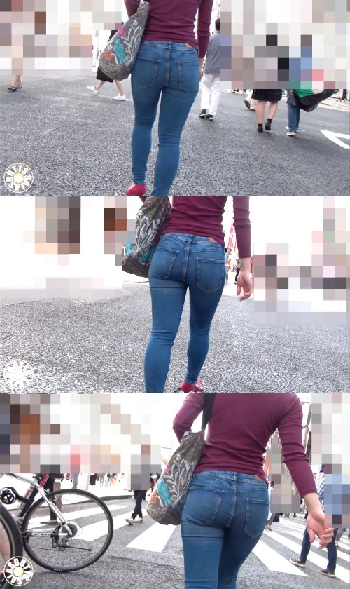 【FHD高画質】正統派ジーンズ尻 腰肉ちらり-1