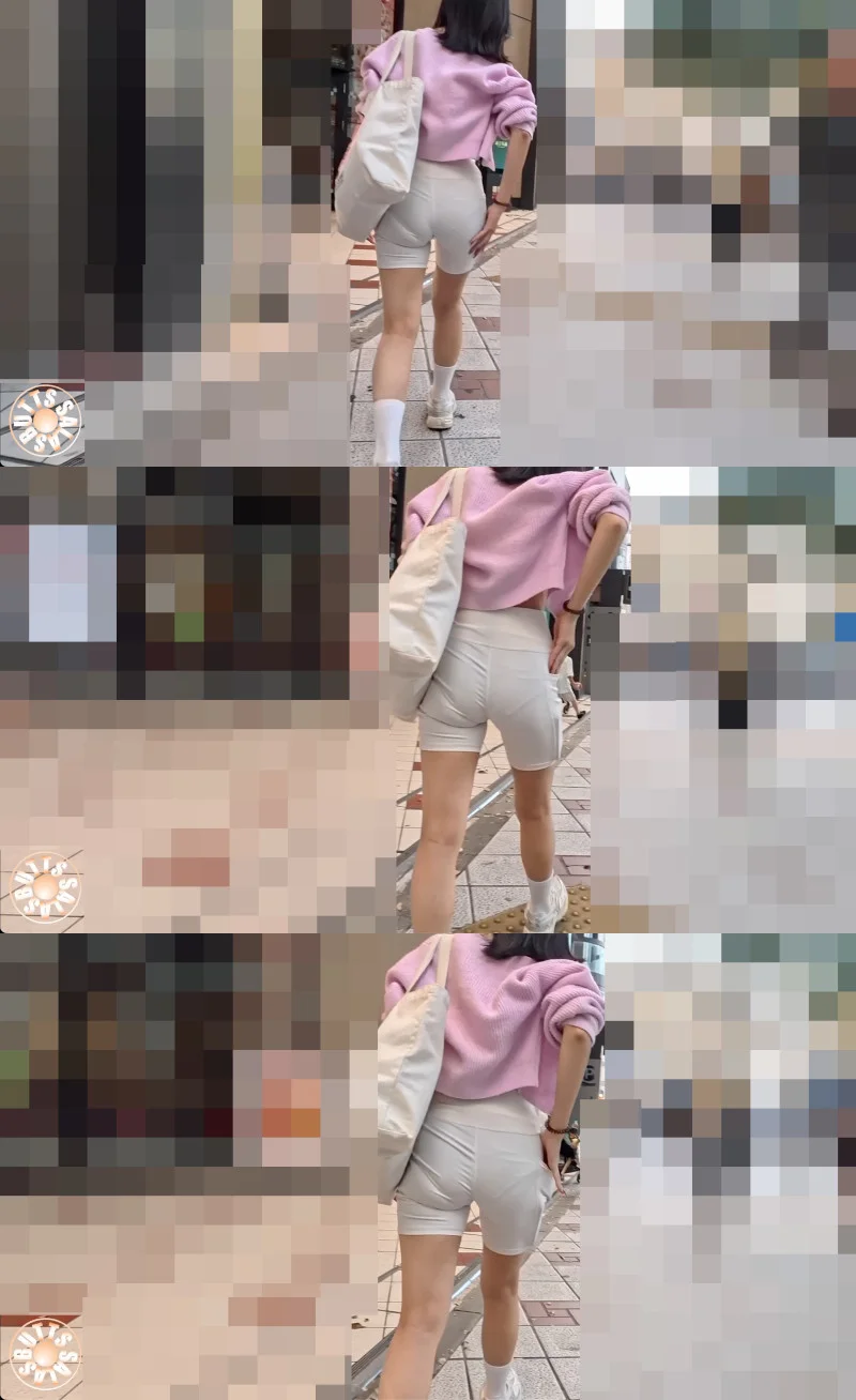 【4K高画質】白ショートヨガパンセレブ-1