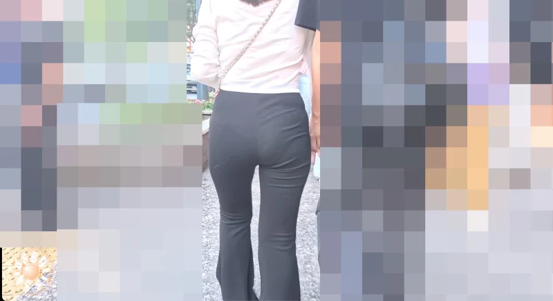 【4K高画質】黒レギパンフルバックショーツ透け